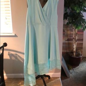 Lace trimmed sleeveless dress